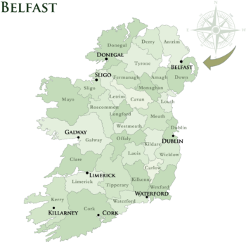 Mac Tours Ireland County Belfast Hotels Map