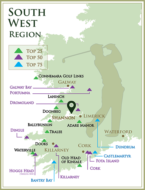 Mac Tours Ireland Master Golf Map South East 01 2020